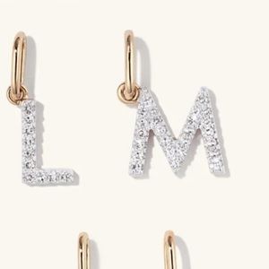 Mejuri diamond letter M charm and chain